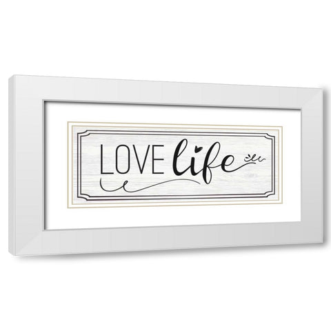Words III White Modern Wood Framed Art Print with Double Matting by ND Art and Design