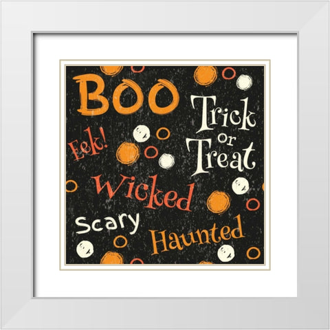Hallows Eve III White Modern Wood Framed Art Print with Double Matting by ND Art and Design