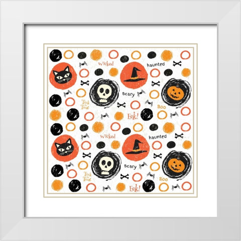 Hallows Eve IV White Modern Wood Framed Art Print with Double Matting by ND Art and Design