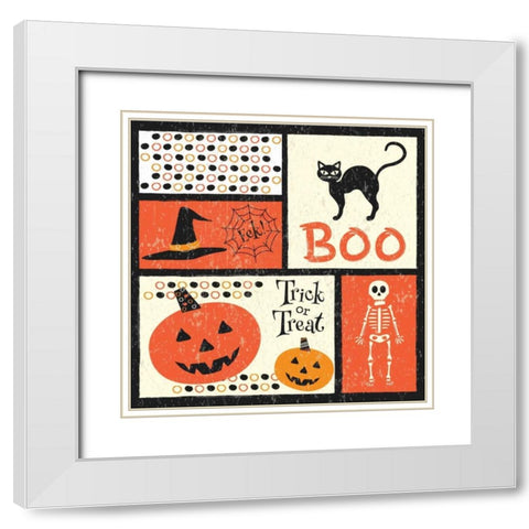 Hallows Eve VII White Modern Wood Framed Art Print with Double Matting by ND Art and Design