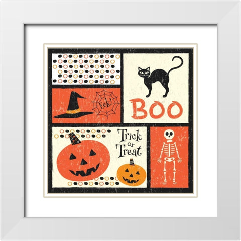 Hallows Eve VII White Modern Wood Framed Art Print with Double Matting by ND Art and Design