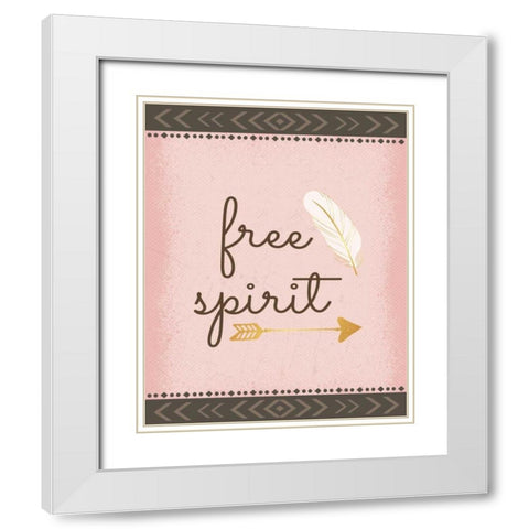 Free Spirit White Modern Wood Framed Art Print with Double Matting by ND Art and Design