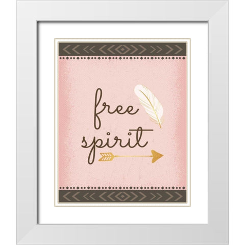 Free Spirit White Modern Wood Framed Art Print with Double Matting by ND Art and Design