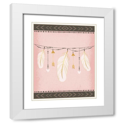 Feathers White Modern Wood Framed Art Print with Double Matting by ND Art and Design