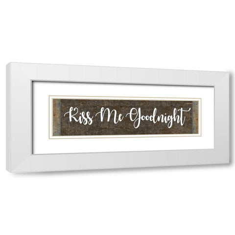 Kiss Me Goodnight White Modern Wood Framed Art Print with Double Matting by ND Art and Design