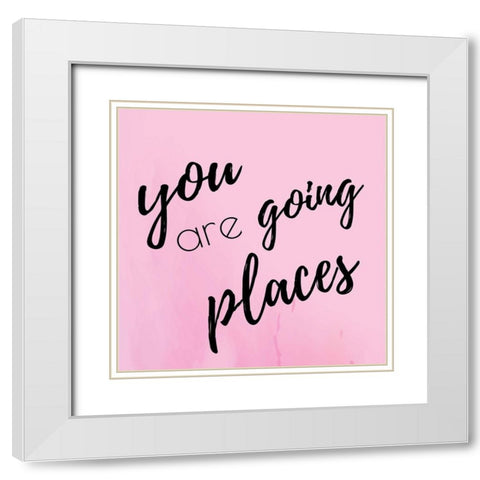 Going Places White Modern Wood Framed Art Print with Double Matting by ND Art and Design