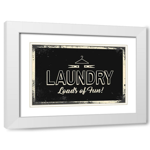 Laundry White Modern Wood Framed Art Print with Double Matting by ND Art and Design