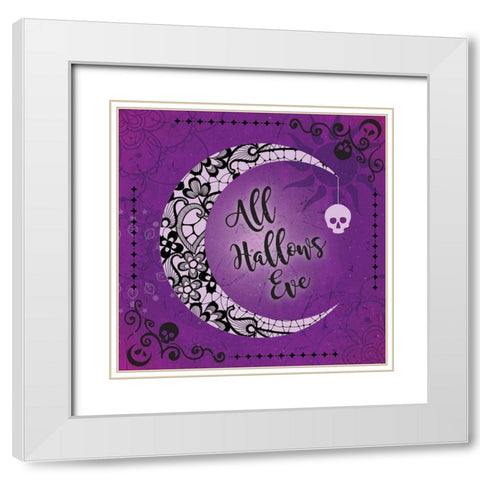 All Hallows Eve White Modern Wood Framed Art Print with Double Matting by ND Art and Design