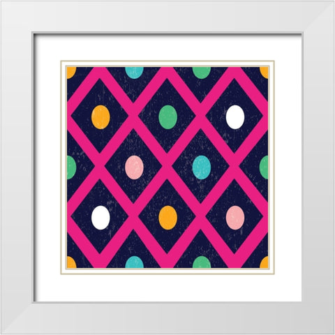 Tropical Pattern White Modern Wood Framed Art Print with Double Matting by ND Art and Design