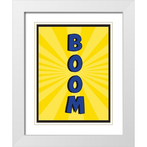 Boom White Modern Wood Framed Art Print with Double Matting by ND Art