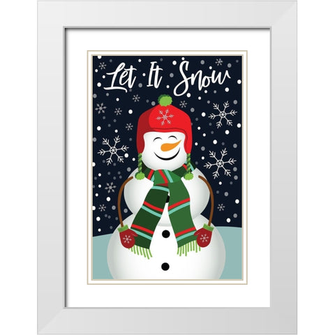 Let It Snow White Modern Wood Framed Art Print with Double Matting by ND Art