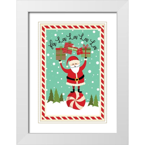 Fa La La La White Modern Wood Framed Art Print with Double Matting by ND Art