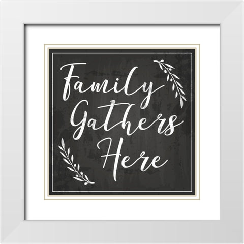 Family Grows Here White Modern Wood Framed Art Print with Double Matting by ND Art