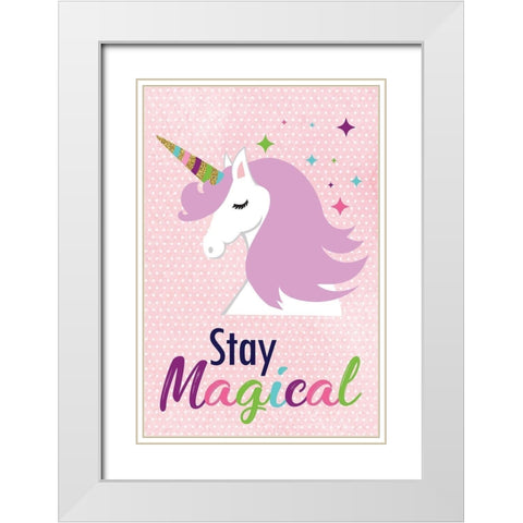 Stay Magical White Modern Wood Framed Art Print with Double Matting by ND Art