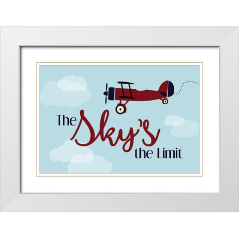 The Skys the Limit White Modern Wood Framed Art Print with Double Matting by ND Art