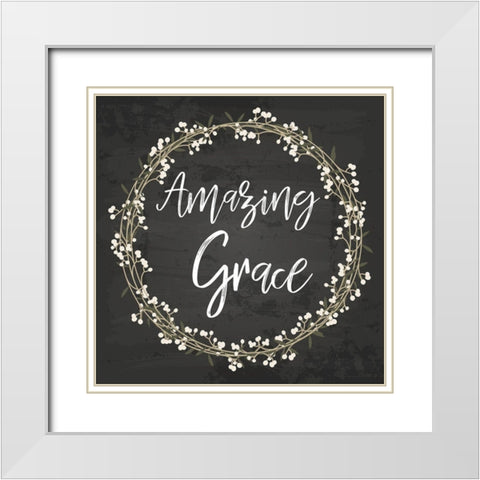 Amazing Grace White Modern Wood Framed Art Print with Double Matting by ND Art