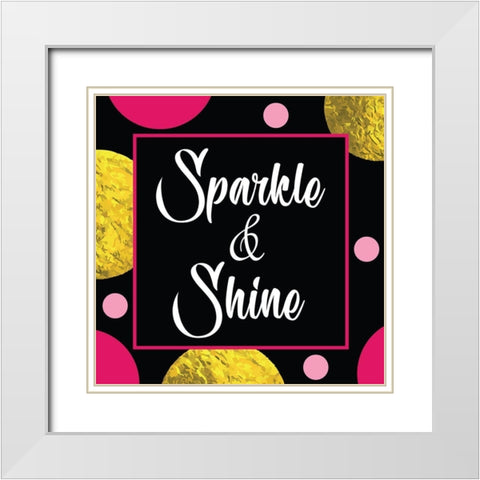 Sparkle and Shine White Modern Wood Framed Art Print with Double Matting by ND Art