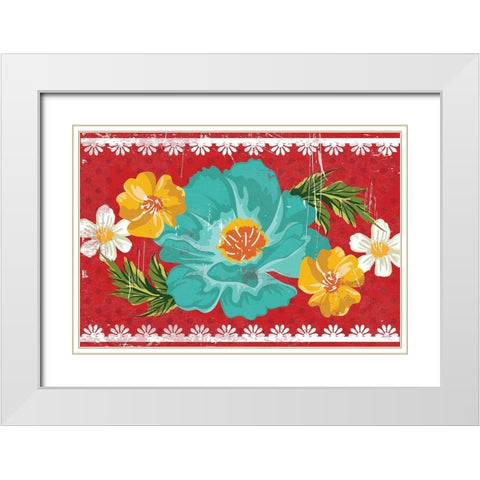 Floral III White Modern Wood Framed Art Print with Double Matting by ND Art