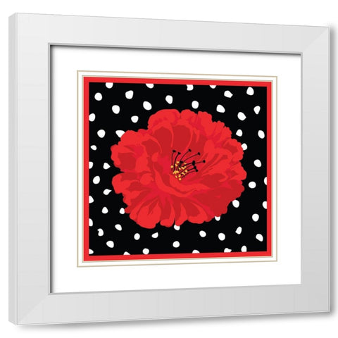 Poppy III White Modern Wood Framed Art Print with Double Matting by ND Art