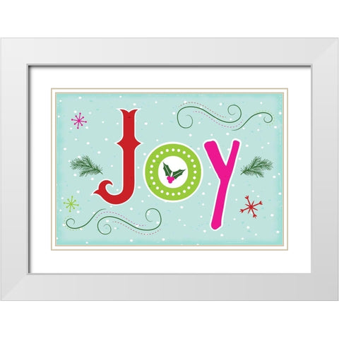 Joy White Modern Wood Framed Art Print with Double Matting by ND Art