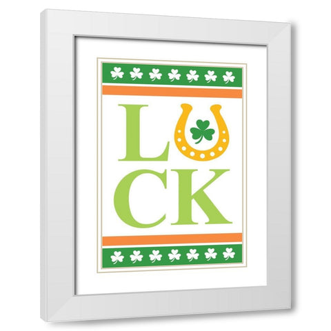 Luck White Modern Wood Framed Art Print with Double Matting by ND Art