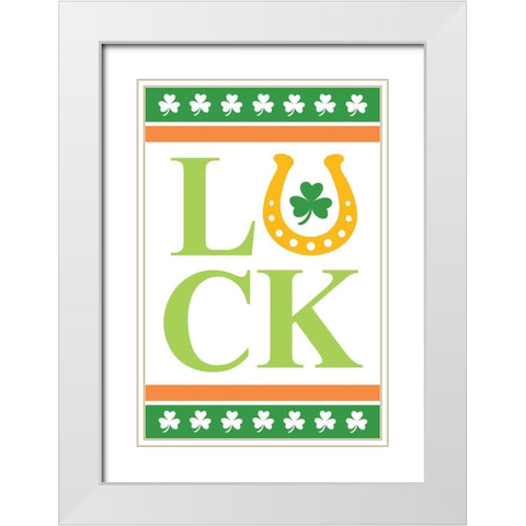 Luck White Modern Wood Framed Art Print with Double Matting by ND Art