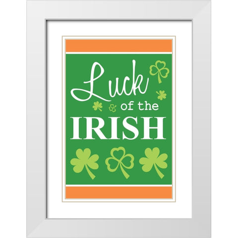 Luck of the Irish White Modern Wood Framed Art Print with Double Matting by ND Art