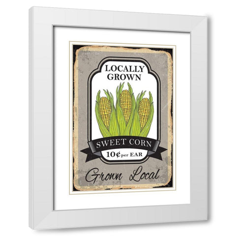 Sweet Corn White Modern Wood Framed Art Print with Double Matting by ND Art