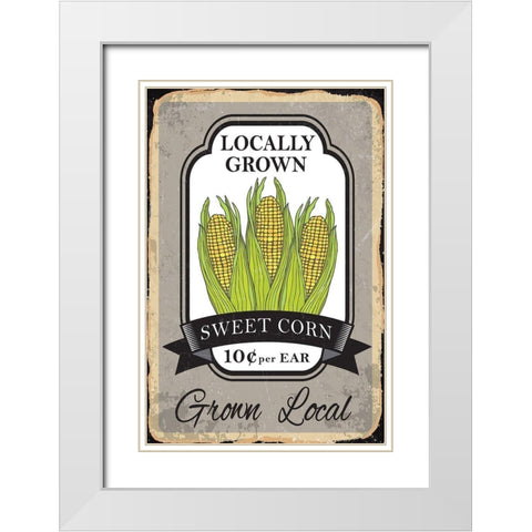 Sweet Corn White Modern Wood Framed Art Print with Double Matting by ND Art