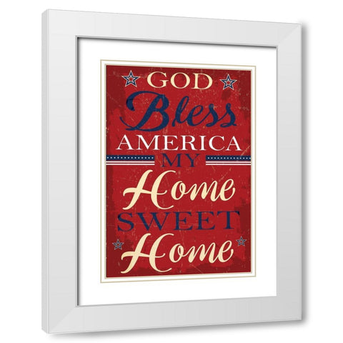 Americana II White Modern Wood Framed Art Print with Double Matting by ND Art