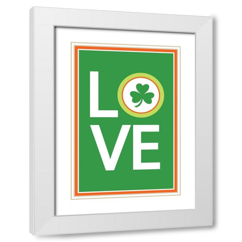 St. Patty Love White Modern Wood Framed Art Print with Double Matting by ND Art