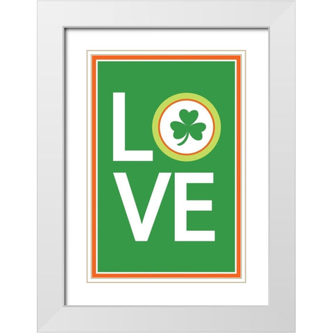 St. Patty Love White Modern Wood Framed Art Print with Double Matting by ND Art