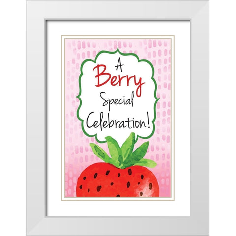 Berry Special White Modern Wood Framed Art Print with Double Matting by ND Art