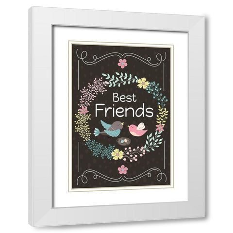 Best Friends White Modern Wood Framed Art Print with Double Matting by ND Art