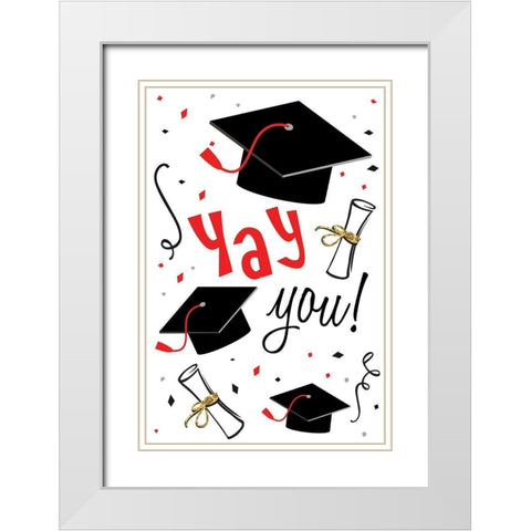 Yay You White Modern Wood Framed Art Print with Double Matting by ND Art