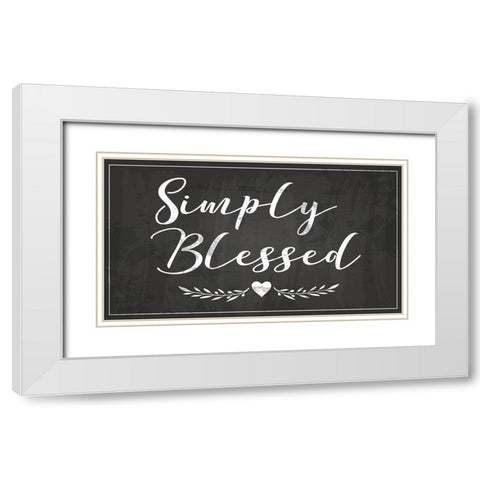 Simply Blessed White Modern Wood Framed Art Print with Double Matting by ND Art