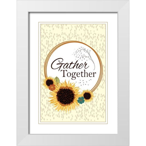 Gather Together White Modern Wood Framed Art Print with Double Matting by ND Art