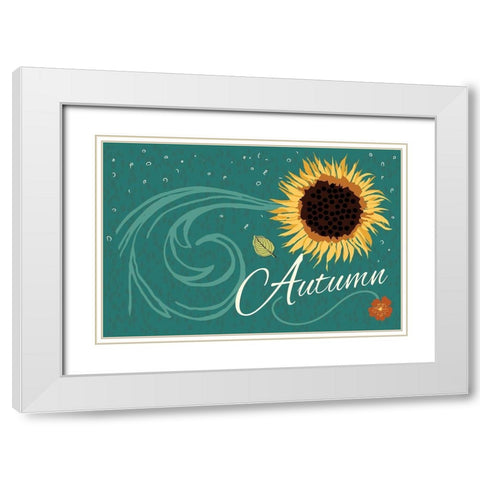 Autumn White Modern Wood Framed Art Print with Double Matting by ND Art