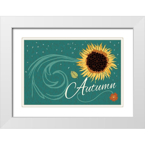 Autumn White Modern Wood Framed Art Print with Double Matting by ND Art