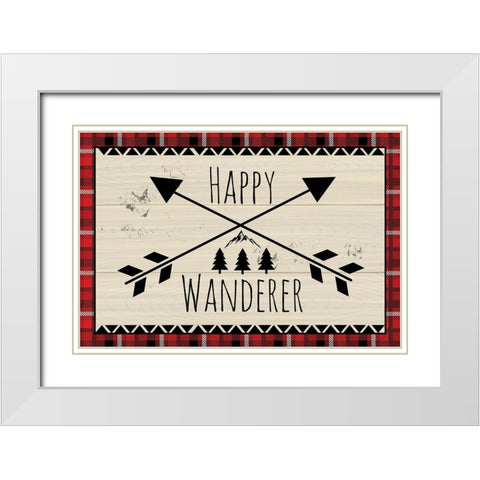 Happy Wanderer White Modern Wood Framed Art Print with Double Matting by ND Art