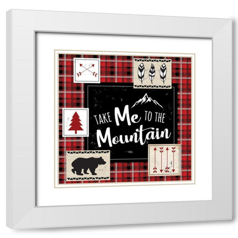 Take Me to the Mountain White Modern Wood Framed Art Print with Double Matting by ND Art