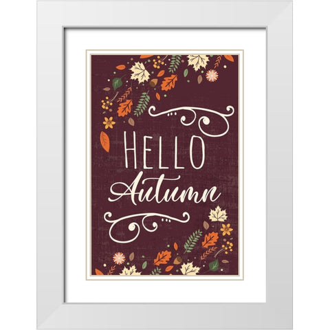 Autumn Vibes Art I White Modern Wood Framed Art Print with Double Matting by ND Art