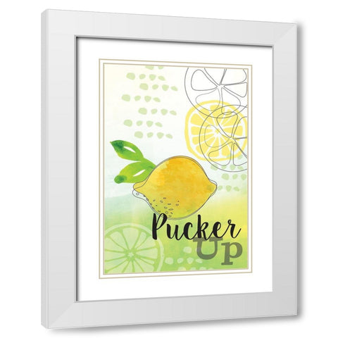 Pucker Up White Modern Wood Framed Art Print with Double Matting by ND Art