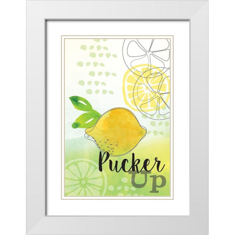 Pucker Up White Modern Wood Framed Art Print with Double Matting by ND Art