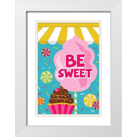 Be Sweet White Modern Wood Framed Art Print with Double Matting by ND Art