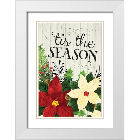 Tis the Season White Modern Wood Framed Art Print with Double Matting by ND Art