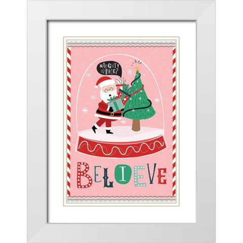 Believe White Modern Wood Framed Art Print with Double Matting by ND Art