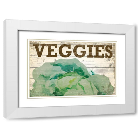 Veggies White Modern Wood Framed Art Print with Double Matting by ND Art