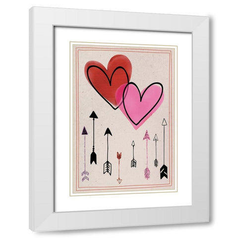 Love Love Love I White Modern Wood Framed Art Print with Double Matting by ND Art