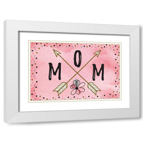 Best Mom Ever III White Modern Wood Framed Art Print with Double Matting by ND Art